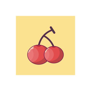 meyve vektörü düz renk simgesi