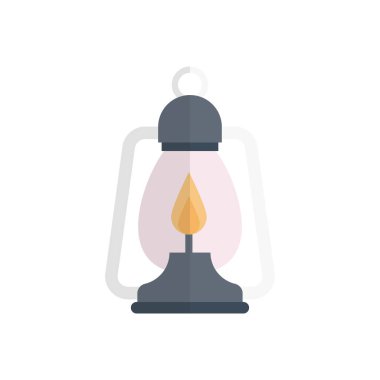 ateş lambası vektörü düz renk simgesi