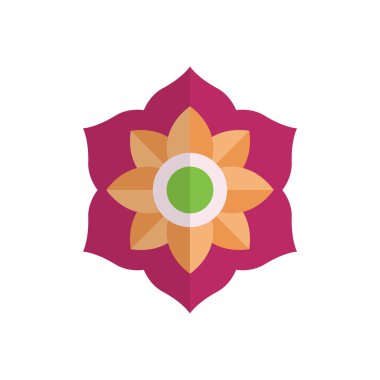 çiçek vektörü düz renk simgesi