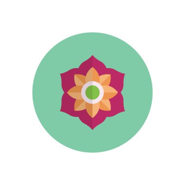 çiçek vektörü düz renk simgesi