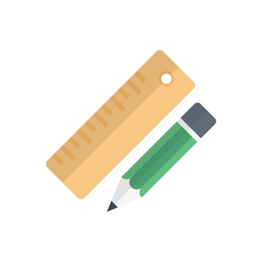 cetvel vektörü düz renk simgesi