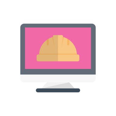 işçi vektörü düz renk simgesi