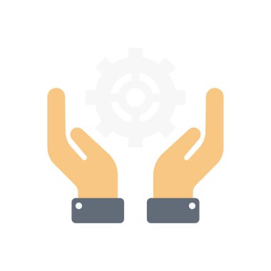 işçi vektörü düz renk simgesi