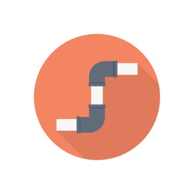 Boru hattı vektörü düz renk simgesi