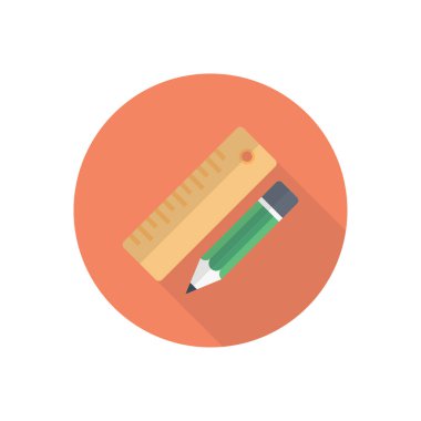 cetvel vektörü düz renk simgesi