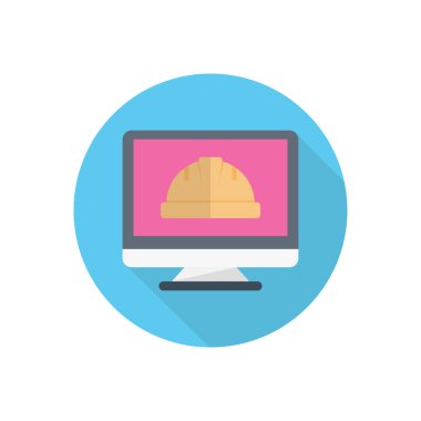 işçi vektörü düz renk simgesi