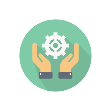 işçi vektörü düz renk simgesi