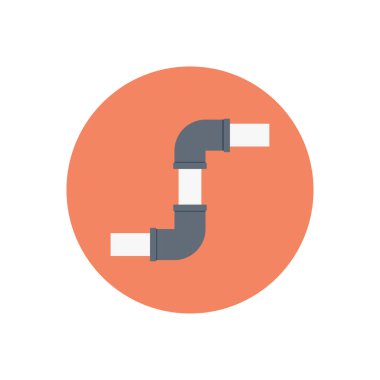 Boru hattı vektörü düz renk simgesi