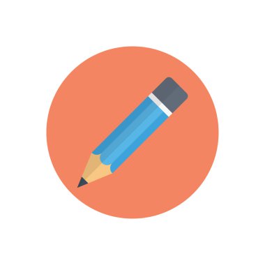 kalem vektörü düz renk simgesi