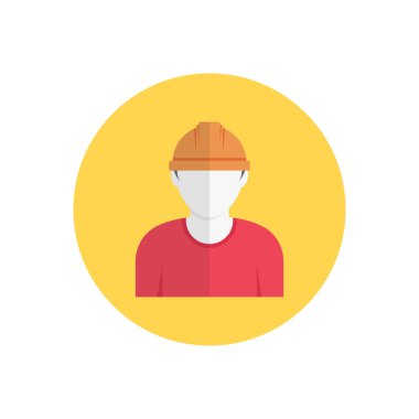 Mühendis vektör düz renk simgesi