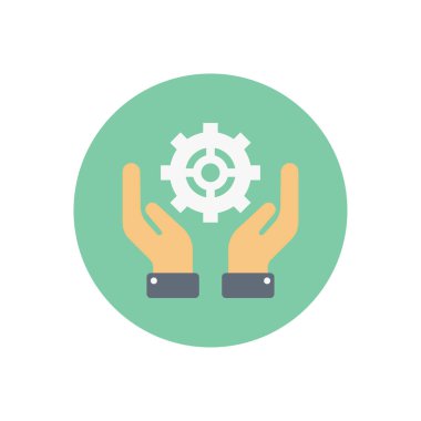 işçi vektörü düz renk simgesi