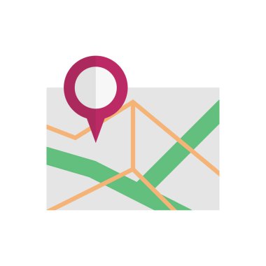 konum vektörü düz renk simgesi