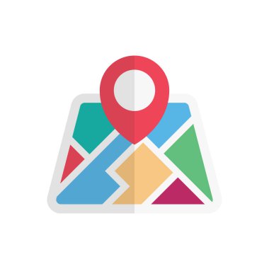 navigasyon vektörü düz renk simgesi