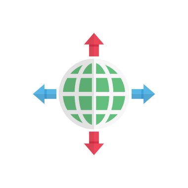dünya vektörü düz renk simgesi