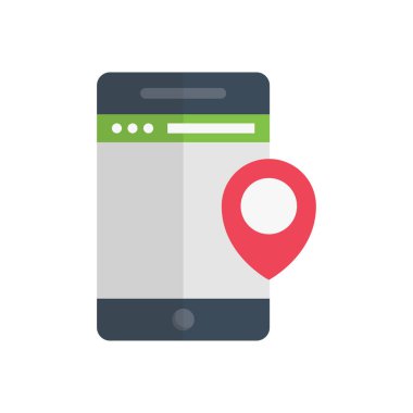 konum vektörü düz renk simgesi