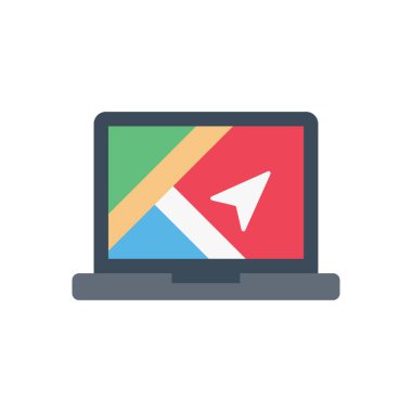 navigasyon vektörü düz renk simgesi