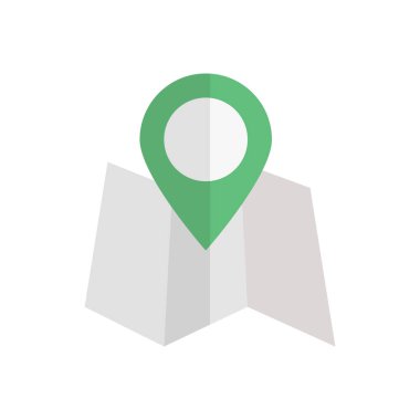 konum vektörü düz renk simgesi