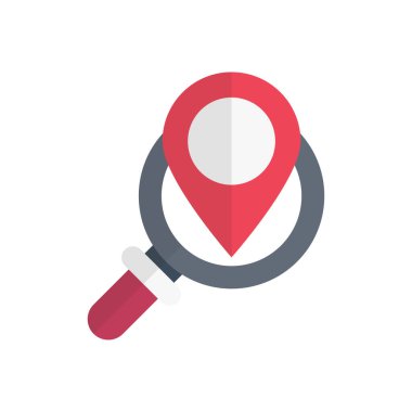 konum vektörü düz renk simgesi