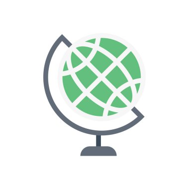 dünya vektörü düz renk simgesi