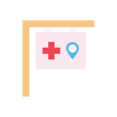 konum vektörü düz renk simgesi