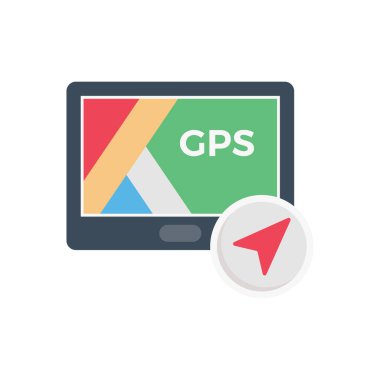 konum vektörü düz renk simgesi