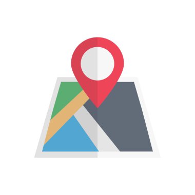 konum vektörü düz renk simgesi