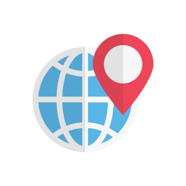 konum vektörü düz renk simgesi