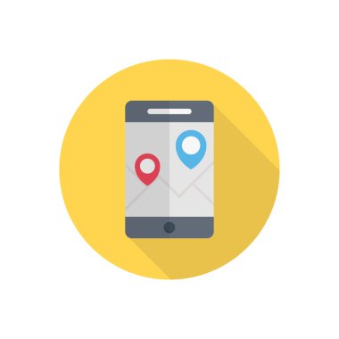 navigasyon vektörü düz renk simgesi