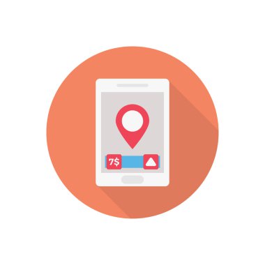 konum vektörü düz renk simgesi