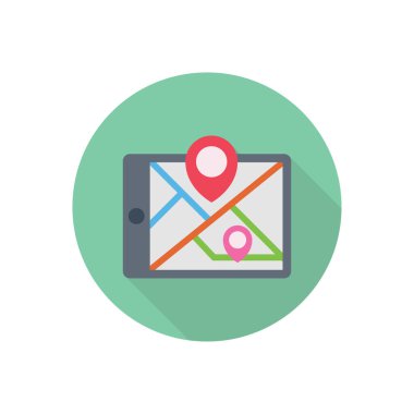 konum vektörü düz renk simgesi