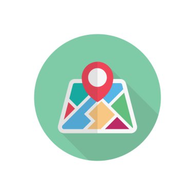 navigasyon vektörü düz renk simgesi