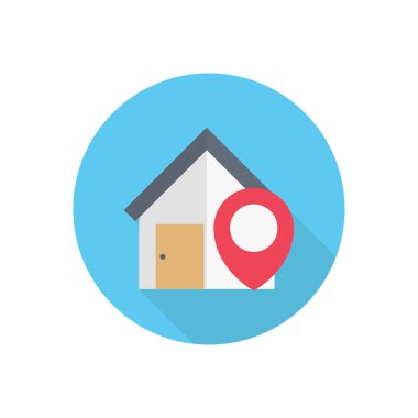 konum vektörü düz renk simgesi