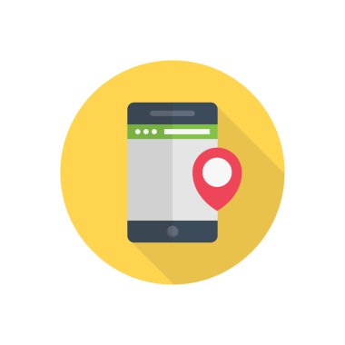 konum vektörü düz renk simgesi