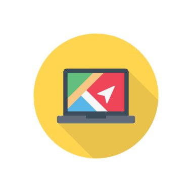 navigasyon vektörü düz renk simgesi