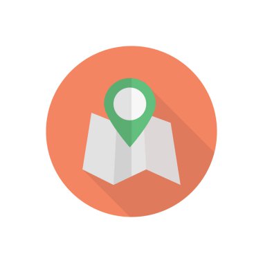 konum vektörü düz renk simgesi