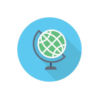 dünya vektörü düz renk simgesi