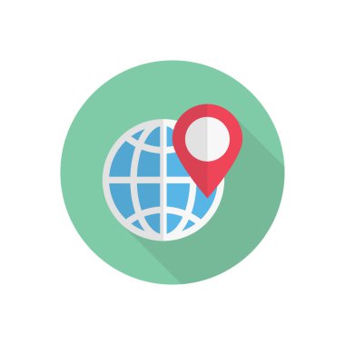 konum vektörü düz renk simgesi