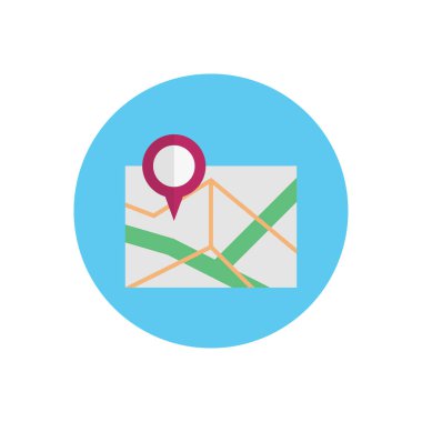 konum vektörü düz renk simgesi