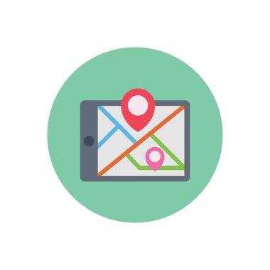 konum vektörü düz renk simgesi