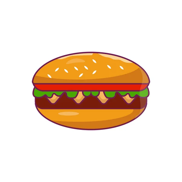 Fast Food Vector Flat Color Icon — Stock Vector