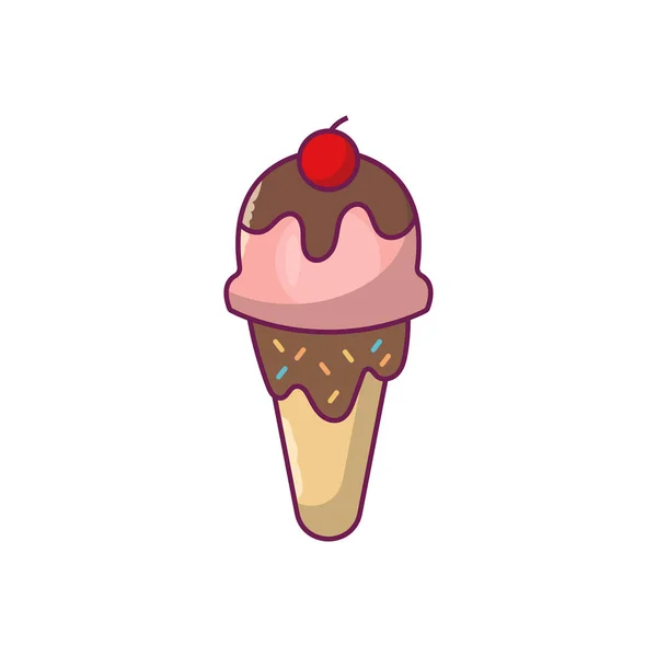 Helado Vector Icono Color Plano — Vector de stock