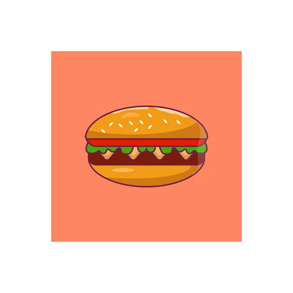 Fast Food Vektor Flache Farbe Symbol — Stockvektor