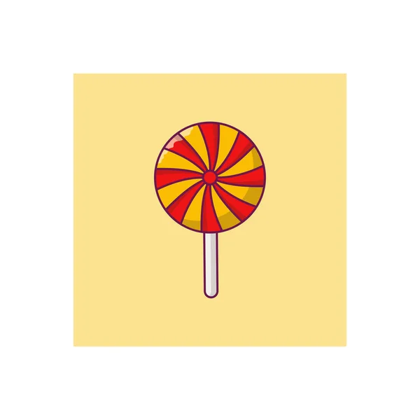 Candy Vector Flat Color Icon — Stock Vector