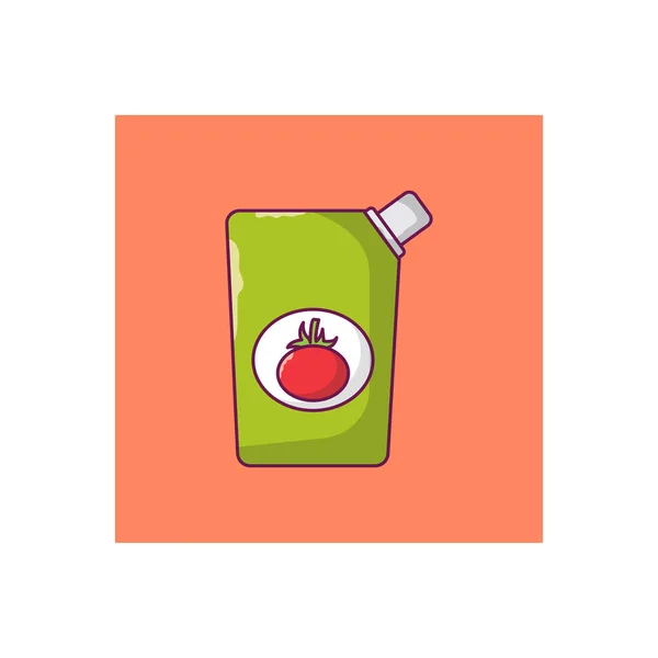 Vector Salsa Icono Color Plano — Vector de stock