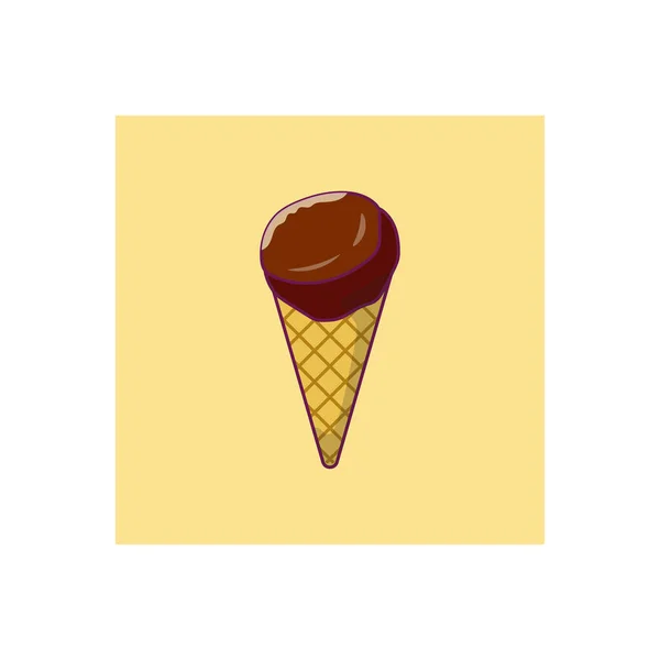 Icône Couleur Plate Vecteur Crème Glacée — Image vectorielle