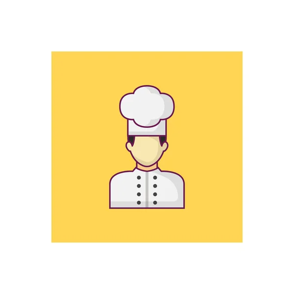 Chef Vector Icono Color Plano — Archivo Imágenes Vectoriales