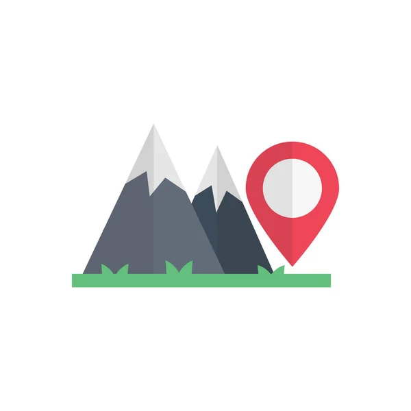 Locatie Vector Vlakke Kleur Pictogram — Stockvector