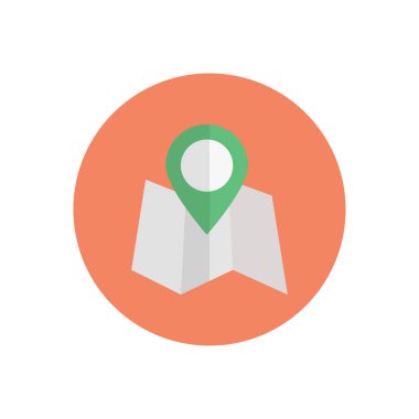 konum vektörü düz renk simgesi