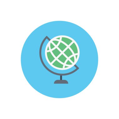 dünya vektörü düz renk simgesi