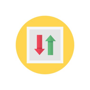 ok vektörü düz renk simgesi